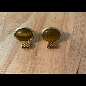 Gold Tone Vintage Watch Band Wraparound Mesh Cuff links gift